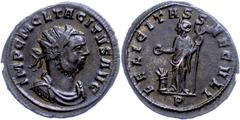 Ancient Coins Münzen Römische Kaiserzeit Tacitus, 275-276, Æ-Antoninian (3,68g), Ticinum. Av: Büste nach rechts, darum Umschrift. Rev: Stehende Felicitas mit Zepter nach links, darum Umschrift. RIC 13