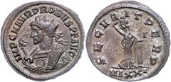 Ancient Coins Münzen Römische Kaiserzeit Probus, 276-282, Antoninian (4,01g), Ticinum. Av: Gepanzerte Büste mit Zepter nach links, darum "IMP C M AVG PROBVS P F AVG". Rev: An eine Säule angelehnte Sec