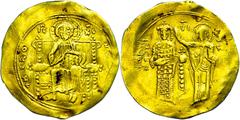 Ancient Coins Münzen Byzanz Johannes II. Comnenus, Hyperpyron (4,10g), 1118-1143, Konstantinopel. Av: Thronender Christus von vorn, darum Umschrift. Rev: Stehender Kaiser und Maria nebeneinander von v