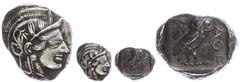 Ancient Coins Attika Athen, Tetradrachme (17,22g), ca. 403-365 v. Chr., Av: Athenekopf mit attischem Helm nach rechts, Rev: Eule nach rechts, dahinter ÷lzweig und Mondsichel, davor "AOE". Svoronos Pl.