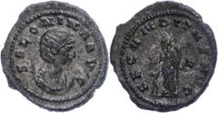 Ancient Coins Münzen Römische Kaiserzeit Salonina, 265/266, Antoninian (5,50g), Rom. Av: Büste nach rechts, darum Umschrift. Rev: Stehende Fecunditas nach links, links ein Kind, darum Umschrift. RIC 5