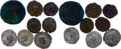 Ancient Coins Antike Münzen - Lots und Sammlungen RÖMSICHE KAISERZEIT, Lot von drei Billon-Antoninianen und vier Æ-Antoninianen geprägt unter Tetricus, Valerianus II. und Salonina. Dabei auch ein geri