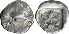 Greek Silver & Bronze Coins Peloponnesos, Elis, (Olympia), silver hemidrachm, (c.510-471 B.C. Seltman chronology) or (440s - 430s B.C. BCD chronology), (2.80 g), obv. eagle flying right, wings outstre