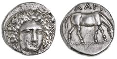 Greek Silver & Bronze Coins Thessaly, Larissa, (400-350 B.C.), silver drachm, (5.80 g), BCD dates early - mid 4th century, obv. Nymph Larissa three quarters facing to right, with ampyx and massed hair