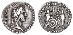 Roman Silver & Bronze Coins - Imperial Augustus, (27 B.C. - A.D. 14), silver denarius, Lyons mint, issued 2 B.C. - A.D. 4 and later, (3.32 g), obv. laureate head of Augustus to right, CAESAR AVGVSTVS 