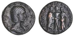Roman Silver & Bronze Coins - Imperial Julia Paula (first wife of Elagabalus), (A.D. 219-220), AE dupondius/as, issued 219, (10.11 g), obv. draped bust of Julia Paula to right, around IVLIA PAVLA AVG,