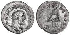 Roman Silver & Bronze Coins - Imperial Pupienus, (238 A.D.), silver antoninianus, Rome Mint, (4.60 g), obv. Radiate bust to right, of Pupienus draped and cuirassed seen from behind, around IMP CAES PV