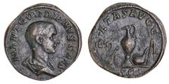 Roman Silver & Bronze Coins - Imperial Gordian III, issued as Caesar, under Balbinus and Pupienus, (A.D. April-July 238), AE sestertius, Rome mint, (20.47 g), obv. bare headed and draped bust of Gordi