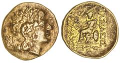 Ancient Gold Coins - Greek Thrace, Kingdom of, Lysimachos, (323-281 B.C.), gold stater, (8.30 g), Tomis mint, posthumous issue c.88-86 B.C., obv. diademed head of Alexander the Great to right, wearing