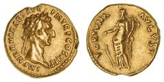 Ancient Gold Coins - Roman Nerva, (A.D. 96-98), gold aureus, Rome Mint, issued A.D. 96, (7.31 g), obv. laureate head of Nerva to right, around IMP NERVA CAES AVG P M TR P COS II P P, rev. around FORTV
