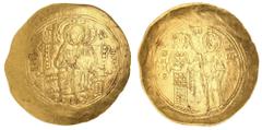 Ancient Gold Coins - Byzantine John II Comnenus, (1118-1143), gold hyperpyron, 32mm, (4.33 g), Constantinople mint, struck 1137-1143, obv. Christ enthroned facing, raising hand in benediction and hold