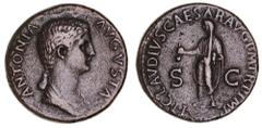 Roman Silver & Bronze Coins - Imperial Antonia, daughter of Mark Antony and Octavia, (grandmother of Caligula, mother of Claudius), (died A.D. 37), AE dupondius, issued after her death by Claudius 41-