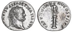 Roman Silver & Bronze Coins - Imperial Titus.D. 79-81), silver denarius, Rome Mint, issue of A.D. 79, (3.32 g), obv. IMP TITVS CAES VESPASIAN AVG P, laureate head to right, rev. TR P VIIII IMP XV COS 