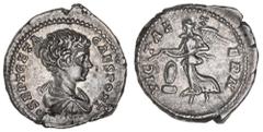 Roman Silver & Bronze Coins - Imperial Geta, (A.D.209-212), silver denarius (3.35 g), Laodicea mint, issued 200 - 202, obv. P SEPTIMIVS GETA CAES PONT, bare-headed draped and cuirassed bust to right, 