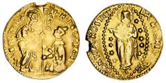 World Gold Coins Malta, Order of Knights of the Hospital of St. John of Jerusalem (Knights of Malta), Hugues Loubenx de Verdala, Grandmaster, (1582-1595), gold zecchino imitating a Venetian ducat, (3.