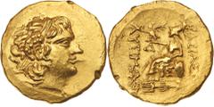 Ancient Gold Coins - Greek Thrace, Kingdom of, Lysimachos, (323-281 B.C.), gold stater, (8.26 g), Istrus mint, posthumous issue c.88-86 B.C., obv. diademed head of Alexander the Great to right, wearin