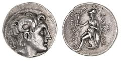 Greek Silver & Bronze Coins Thrace, Kingdom of, Lysimachos, (323-281 B.C.), silver tetradrachm, (17.22 g), Amphipolis Mint, issued 288/7-282/1 B.C., obv. head of Alexander to right, with diadem and ho