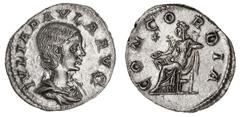 Roman Silver & Bronze Coins - Imperial Julia Paula, (first wife of Elagabalus), (A.D. 220), silver denarius, (2.83 g), Rome Mint, obv. draped bust of Julia Paula to right, around IVLIA PAVLA AVG, rev.