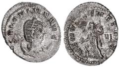 Roman Silver & Bronze Coins - Imperial Salonina wife of Gallienus, (A.D. 253-268), antoninianus, (3.59 g), rev. Venus standing left holding apple and sceptre, cupid at feet, in field VI, (S.10657, RIC