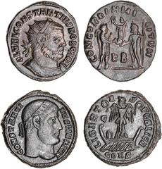 Roman Silver & Bronze Coins - Imperial Constantius I Chlorus, (A.D. 305-306), AE radiate, Cyzicus Mint, issued A.D. 295-299, (3.40 g), obv. laureate head of Constantius to right, around FL VAL CONSTAN