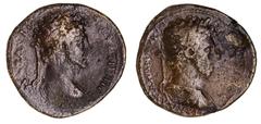 Roman Provincial Moesia Inferior, Callatis, Marcus Aurelius & Lucius Verus, (AD 161-169), AE 24mm (7.57 g), obv. MAP AVPH[...]NINOC C, laureate and draped bust of Marcus Aurelius right, rev. KAATIANN 