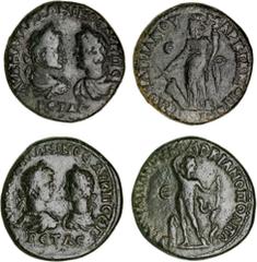 Roman Provincial Moesia Inferior, Marcianopolis, Caracalla and Geta, (AD 198-209) AE pentassarion, 27mm, (11.89 g), Flavius Ulpianus, consular legate, obv. laureate, draped and cuirassed bust right of