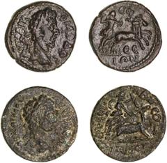 Roman Provincial Ionia, Ephesus, Commodus, (AD 177-192), AE 18mm (3.64 g), obv. laureate head right, rev. Artemis drawing arrow from quiver and holding bow, standing right in biga drawn by two stags, 