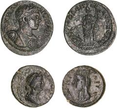 Roman Provincial Phrygia, Hierapolis, Elagabalus, (AD 218-222), AE 30mm (10.50 g), obv. laureate and cuirassed bust right, rev. Tyche standing left, holding rudder and cornucopiae, (Johnston, Hierapol