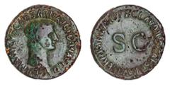 Roman Silver & Bronze Germanicus, son of Nero Claudius Drusus, brother of Claudius, (born 15 B.C., died A.D. 19), AE as, Rome Mint, issued A.D. 42-43, struck under Claudius, (10.52 g), obv. bare head 