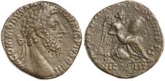 ROMAN SILVER & BRONZE COINS - IMPERIAL Commodus, (177-192 A.D.), AE sestertius, 28-29mm, (21.78 g), issued 185, obv. M COMMODVS AN TON AVG PIVS BRIT, laureate head of Commodus to right, rev. P M TR P 