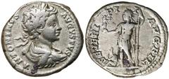 ROMAN SILVER & BRONZE COINS - IMPERIAL Caracalla, (A.D. 198-217), silver denarius, issued 199, Rome mint, (3.28 g), obv. laureate draped bust to right of Caracalla, around ANTONINVS AVGVSTVS, rev. Car