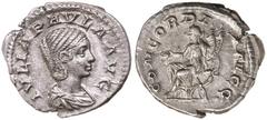 ROMAN SILVER & BRONZE COINS - IMPERIAL Julia Paula, first wife of Elagabalus, (A.D. 219), silver denarius, (3.08 g), obv. draped bust of Julia Paula to right, around IVLIA PAVLA AVG, rev. Concordia se