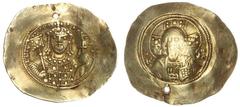 Ancient Gold Coins - Byzantine Michael VII, (1071-1078), electrum gold histamenon nomisma (scyphate), Constantinople mint, (4.29 g), obv. bust of long bearded Christ Pantokrator facing, wearing nimbus