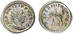 Roman Silver & Bronze Coins - Imperial Philip I, (244-247 A.D.), silver antoninianus, Rome Mint, (4.12 g), obv. radiate bust to right of Philip I, IMP PHILIPPVS AVG around, rev. AETERNITAS AVGG around