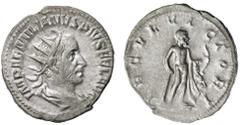 Roman Silver & Bronze Coins - Imperial Aemilian, (253 A.D.), silver antoninianus, Rome Mint, (3.44 g), obv. radiate bust to right of Aemilian, draped and cuirassed, around IMP AEMILIANVS PIVS FEL AVG,
