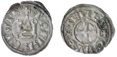 World Silver & Bronze Coins - Angola - Italy Crusader Coinage, medieval coins of Thebes, under Guillaume de la Roche (1280-1287) silver denier, (0.96 g), class B Transitional type, obv.+G DVX ATENIS c