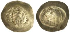 Ancient Gold Coins - Byzantine NICEPHORUS III, (A.D.1078-1081), electrum gold histamenon nomisma (scyphate), Constantinople mint, (4.37 g), obv. bearded Christ enthroned no back, facing, wearing nimbu
