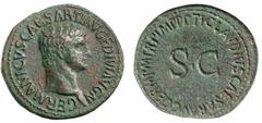 Roman Silver & Bronze - Roman Imperial GERMANICUS, son of Nero Claudius Drusus, brother of Claudius, (born 15 B.C., died A.D. 19), AE as, Rome mint, issued A.D. 42-43, struck under Claudius, (10.63 an
