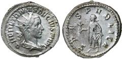 Roman Silver & Bronze - Roman Imperial HERENNIUS ETRUSCUS, son of Trajan Decius, (A.D. 251), silver antoninianii, issued 250-251 A.D., Rome Mint, (4.09 g), obv. radiate bust draped to right, of Herenn