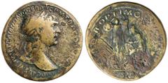 Roman Silver & Bronze - Roman Imperial NERO CLAUDIUS DRUSUS, (Claudius's father) (died 9 B.C.), posthumous issue struck by Claudius, (A.D. 41-2), AE sestertius, (24.62 g), with obverse countermark NCA