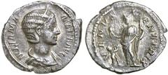 Roman Silver & Bronze - Roman Imperial JULIA MAMAEA, mother of Severus Alexander, (222-235 A.D.), silver denarius, Rome Mint, (3.02 g), obv. Diademed and draped bust of Julia Mamaea to right, IVLIA MA