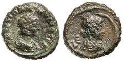 Dr C. Haymes Collection - Greek Coins ZENOBIA, Usurper, (A.D. 268-272), AE potin tetradrachm, (8.94 g), Alexandria Mint, dated RY 5 of Vabalathus, A.D. 272, obv. draped bust of Zenobia to right, weari