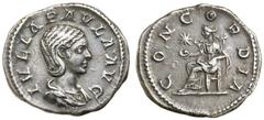 Dr C. Haymes Collection - Roman Imperial Coins JULIA PAULA, (wife of Elagabalus), (A.D. 220), silver denarius, (3.37 g), Rome mint, obv. draped bust of Julia Paula to right, around IVLIA PAVLA AVG, re