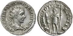 Dr C. Haymes Collection - Roman Imperial Coins HOSTILIAN, son of Trajan Decius, (251 A.D.), silver antoninianus, issued 251 A.D., Rome Mint, (3.70 g), obv. radiate bust draped to right of Hostilian, C