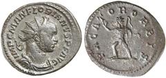 Dr C. Haymes Collection - Roman Imperial Coins FLORIAN, (A.D. 276), billon antoninianus, Lugdunum mint, (4.13 g), obv. radiate bust of Florian to right, around IMP C M AN FLORIANVS P F AVG, rev. aroun