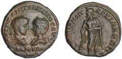 Greek Silver & Bronze Coins ANCIENT ROMAN PROVINCIAL AE INCLUDING, Thrace, Anchialus, Gordian III and Tranquillina, (A.D. 238-244), AE 25, (10.64 g), obv. Gordian III laureate draped and cuirassed bus