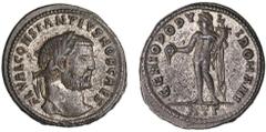 Roman Silver & Bronze - Imperial CONSTANTIUS I AS CAESAR, (A.D. 305-306), AE folles, issued 296-7, Heraclea mint, (8.50 g), obv. laureate head to right, around FL VAL CONSTANTIVS NOB CAES, rev. GENIO 