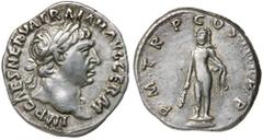 Roman Silver & Bronze Coins - Imperial TRAJAN, (A.D. 98-117), silver denarius, issued 102, Rome mint, (3.29 g), obv. laureate head to right of Trajan, around IMP CAES NERVA TRAIAN AVG GERM, rev. Hercu