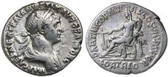 Roman Silver & Bronze Coins - Imperial TRAJAN, (A.D. 98-117), issued 114-117, Rome mint, (2.90 g), obv. laureate bust draped and cuirassed to right of Trajan, around IMP CAES NER TRAIAN OPTIM AVG GERM