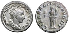 Roman Silver & Bronze Coins - Imperial GORDIAN III, (A.D. 238-244), silver antoninianus, Rome mint, (4.16 g), obv. radiate bust right, around IMP CAES GORDIANVS PIVS AVG, rev. LIBERALITAS AVG II aroun